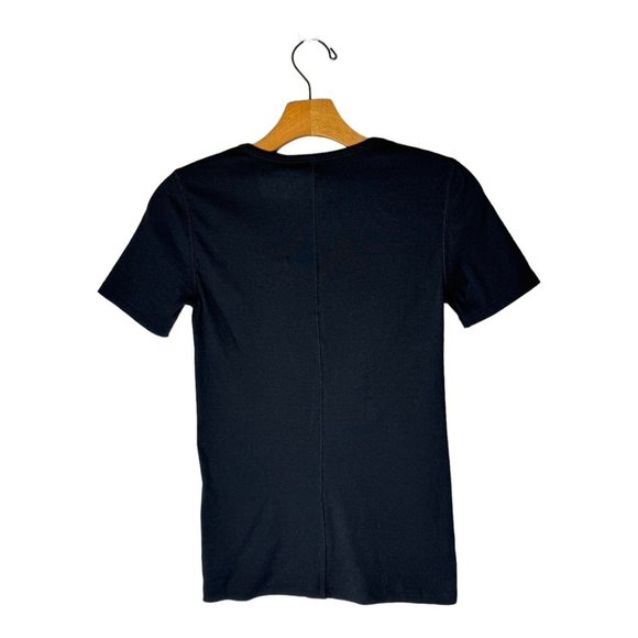 Everlane Black The Supima Micro Rib Crew Neck Short Sleeve Tee Size S NWT - Picture 4 of 9